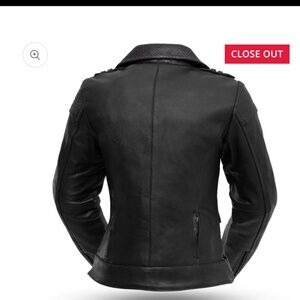 Black and purple inlay women’s motorcycle jacket